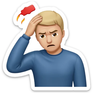 Human smacking head sticker