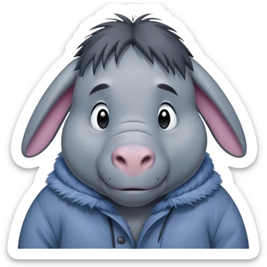 Eeyore in the winter sticker