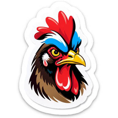 Hen with an attitude and raised eyebrow sticker