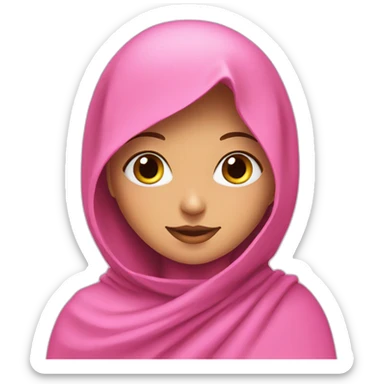 pink burka with flowers girl sticker