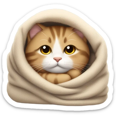 Cat in a blanket sticker