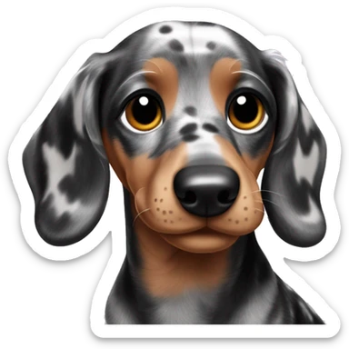 Black Merle mini dachshund  sticker