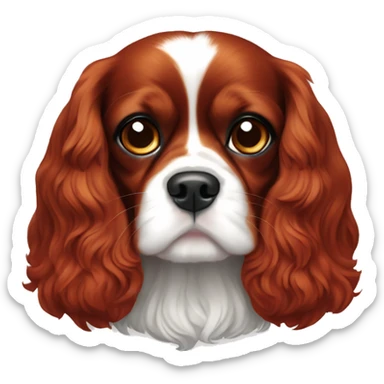 Ruby colored King Charles cavalier sticker