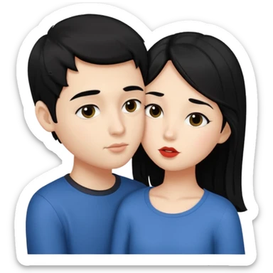 kiss a girl and boy from black hair  sticker