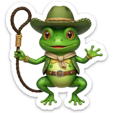 Cowboy frog sticker
