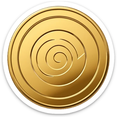 coin placed on its side at a 45-degree angle sticker