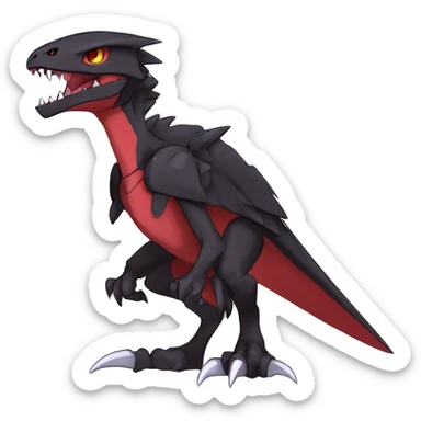  Cool Edgy Punk Black Red Digimon-Fakemon-Raptor-Genesect-Reptile full body sticker
