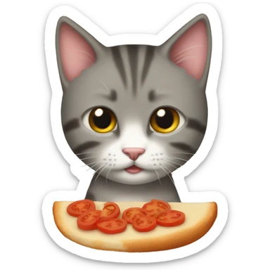 Kitty that ate tomato soup  sticker