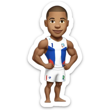 Kylian mbappe, french, world cup, bodybuilder sticker