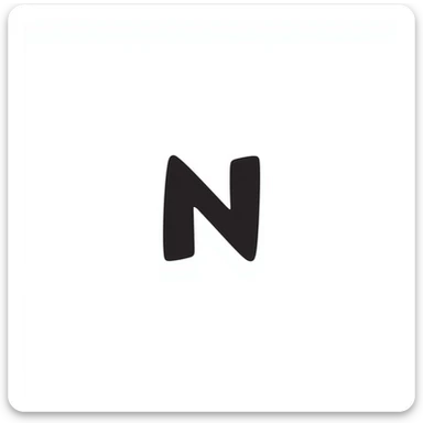 Notion app icon with simple N symbol and minimalist design sticker
