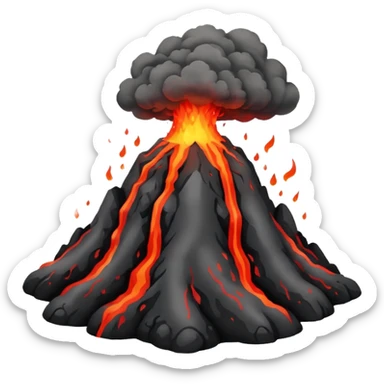 Volcanic eruption sticker