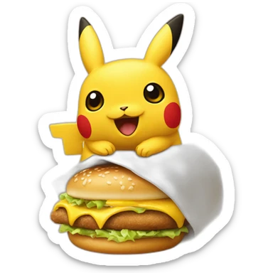 picatchu eats a Mc Donald's sticker