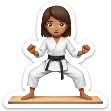 Karate Indian girl breaking wood board  sticker