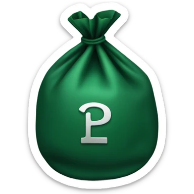dark green money bag sticker
