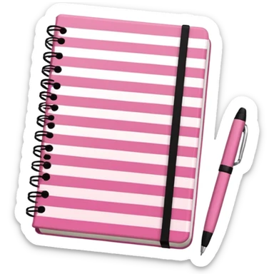 pink and brown striped diaries and pen sticker