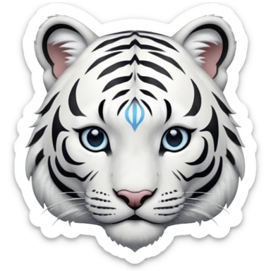 white tiger with blue eye sticker