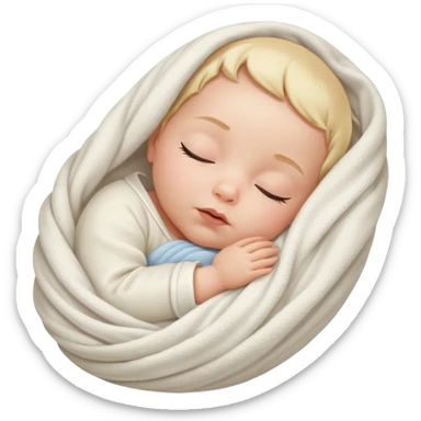 newborn white baby girl in a swaddle sticker