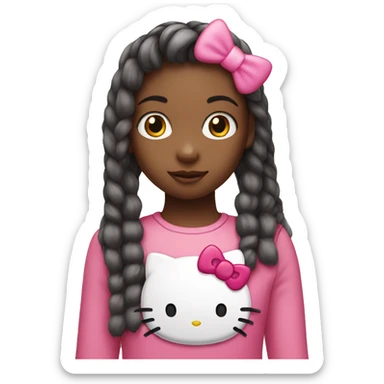 Hello Kitty with a girl  sticker