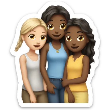 Three girls together  sticker