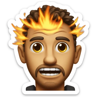 Make a emoji so mad he has the rage of 1,000 burning suns sticker