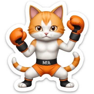 cat doing MMA fighting
 sticker