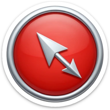 Red circle with a tilted arrow going through it sticker