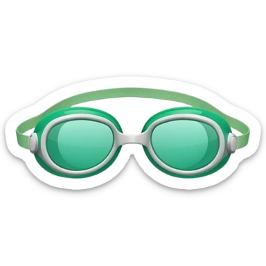 green swim goggles sticker