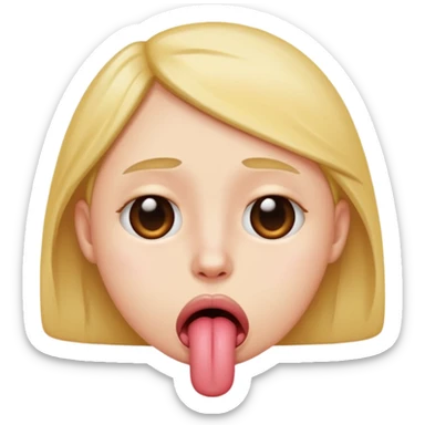 sad face with tongue sticking out sticker