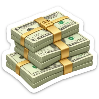 cash money in pinkish color sticker