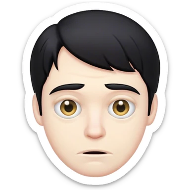 ugly white guy with black hair  sticker