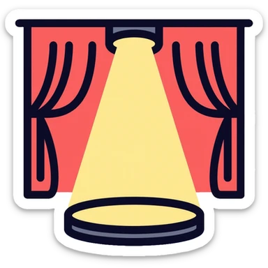 theater stage spotlight with beam of light sticker