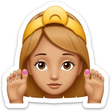a foot placed on a girl's head sticker