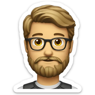 nerd with beard saluting sticker