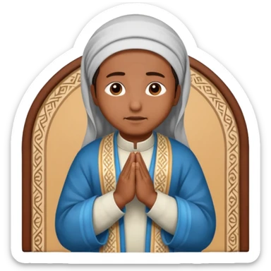 Buatkan emoticon siap pakai. Seseorang sedang sholat. sticker