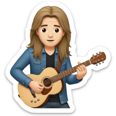 a long haired musician sticker
