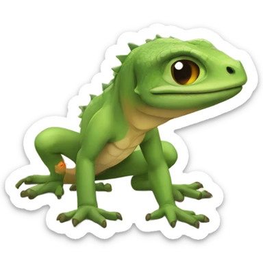 Lizard flicking you off sticker