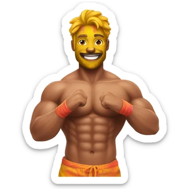 Happy holi muscles  sticker