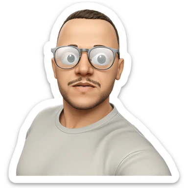 casual male portrait indoors sticker