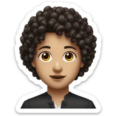 young member of Parliament with fair skin, dark and curly hair sticker
