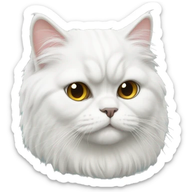 white persian cat sticker