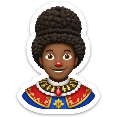 Zwarte Piet , de knecht van Sinterklaas. Met zijn kraag, Afro haar en een muts op zijn/ haar hoofd goofd sticker