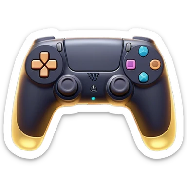 Clash of Clans aesthetic: Cinematic Playful PlayStation 5 Console Portrait Emoji, rendered in a 3D vector-style similar to standard emojis with minimal shading and bold, simplified shapes. A compact, distinct form with signature details, softly glowing with a cutting-edge console technology charm. Simplified yet unmistakably iconic, highly detailed and consistent, glowing with a soft radiance and high shine. Stylized with a touch of technological advancement and a soft glowing outline, capturing the essence of a beloved gaming relic with a friendly, playful manner! sticker