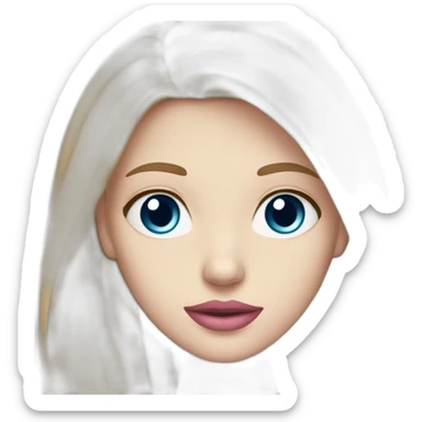 dark blonde girl with medium long hair blue eyes pale skin and pink lips sticker