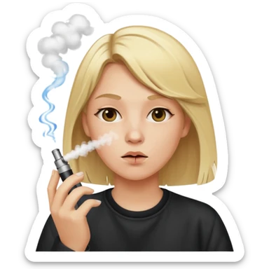 vaping person with blonde hair sticker