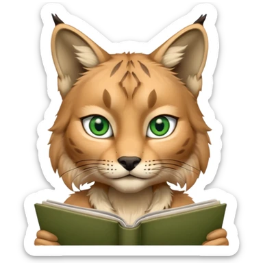 lynx looking at magazine sticker