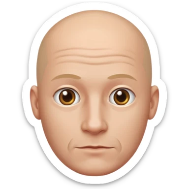 A man with a bald white patch on the top of the head sticker