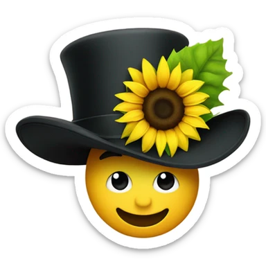 valentines sunflower with a tophat  sticker
