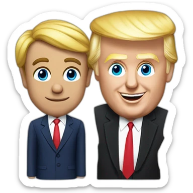 Emanuel macron jouant au uno avec donald trump sticker