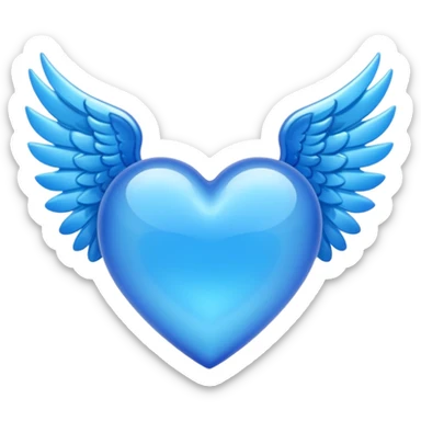 blue heart with wings emoji sticker