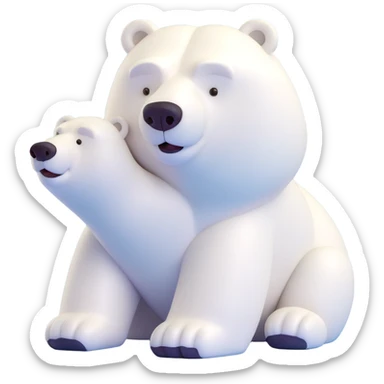 polar bear, smooth, white fur, cute sticker
